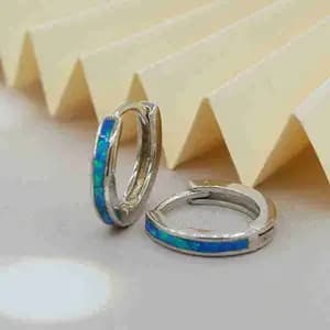 Hoops Enamel Blue - Alice Varini Jewelry