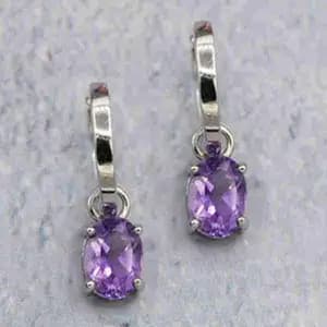 Hoop & Charms Oval Amethyst - Alice Varini Jewelry