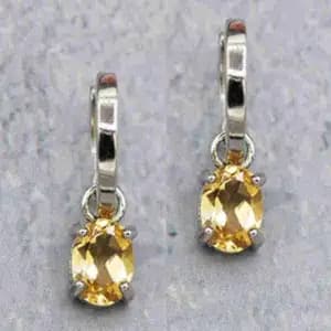 Hoop & Charms Oval Citrine - Alice Varini Jewelry