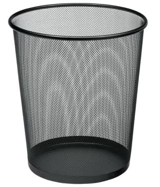 Round Metal Bin - Black