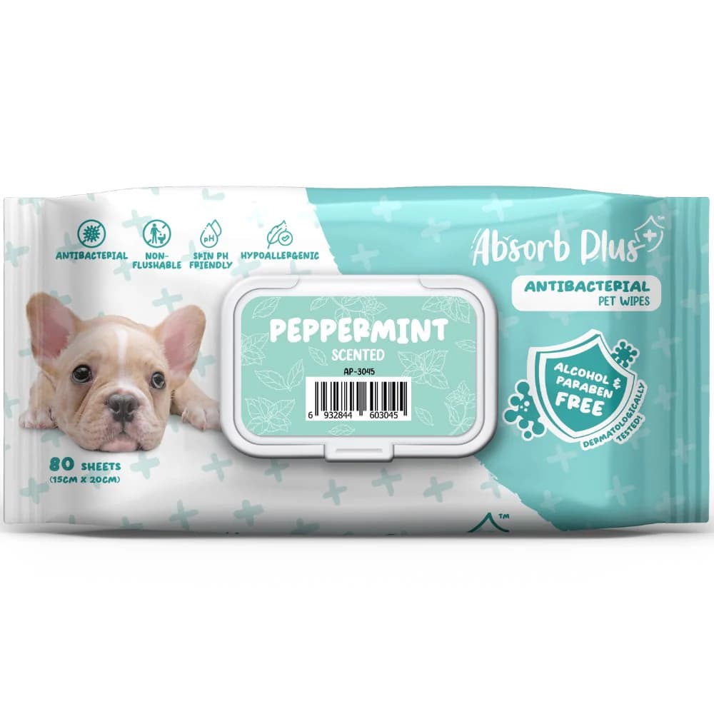 Antibacterial Peppermint Pet Wipes