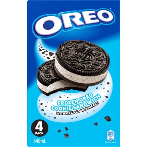 Frozen Oreo Cookies Sandwich with Ore Biscuit Pieces