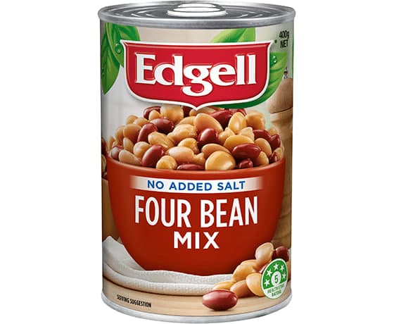 Four Bean Mixed No Salt Added	