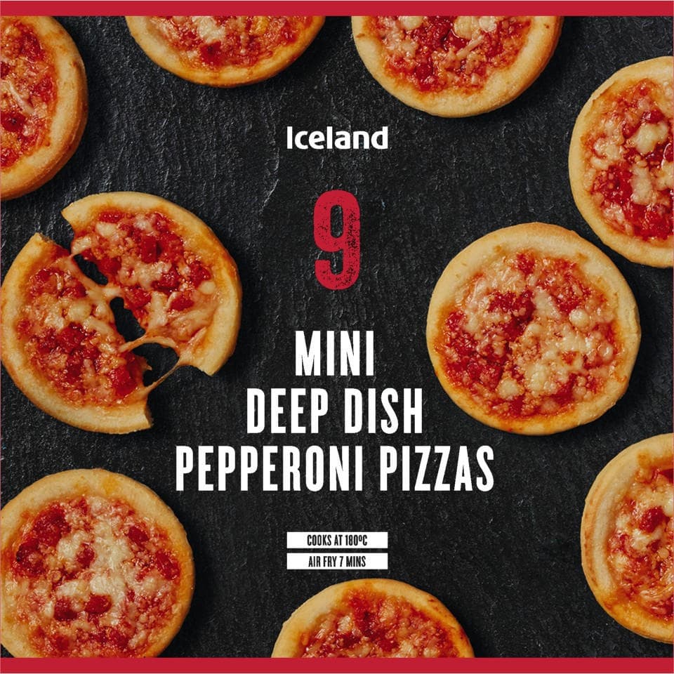 9 Mini Deep Dish Pepperoni Pizzas