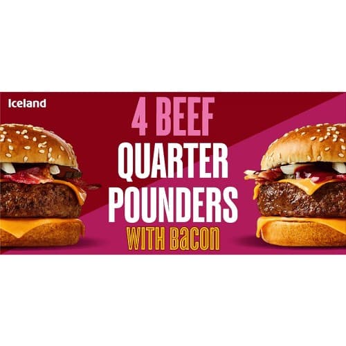 4 Beef Quarter Pounders with Bacon