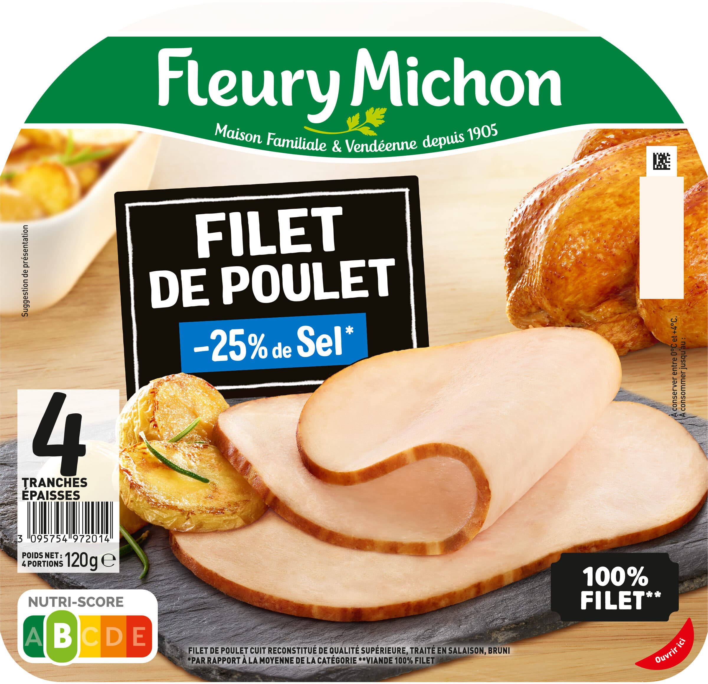 Chicken Fillet Less Salt 25% - Fleury Michon