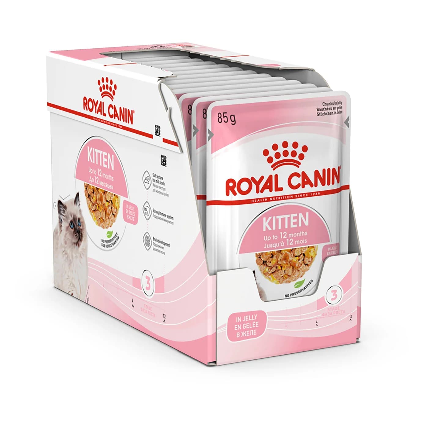 Kitten Up to 12month, Chunks in Jelly Pouch Box