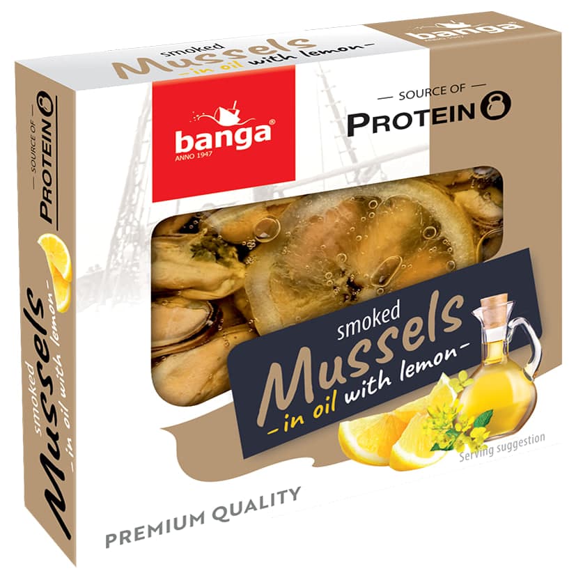 Smoked Mussels in Oil with Lemon