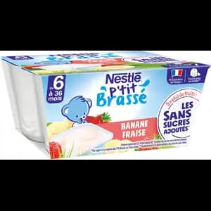 Brassé Banana Strawberry No Added Sugar from 6 Months - Nestlé