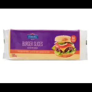 Coloured Cheddar Buger Slices with 50% Cheese - Emborg