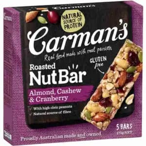 Gluten Free Almond, Cashew & Cranberry Roasted Nut Bar - Carman's