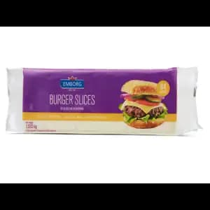 White Cheddar Buger Slices with 50% Cheese - Emborg