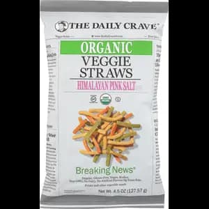 Organic Gluten Free Veggie Straws Himalayan Pink Salt - The Daily Crave - Organic