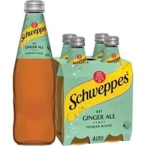 Dry Ginger Ale Glass Bottle Pack X4 - Schweppes