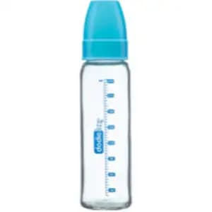 Baby Glass Bottle Blue 240ml for 6m+ - Dodie