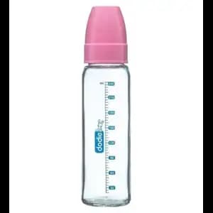 Baby Glass Bottle Pink 240ml for 6m+ - Dodie