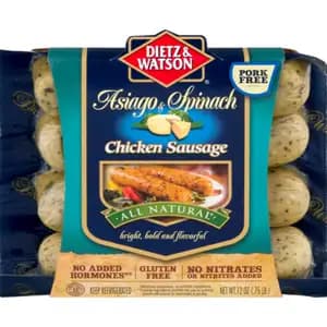 Gluten Free Asiage & Spinach Chicken Sausage