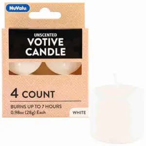 White Unscented Votive Candles - NuValu - NuValu
