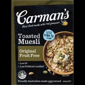 Toasted Muesli Original Fruit Free - Carman's