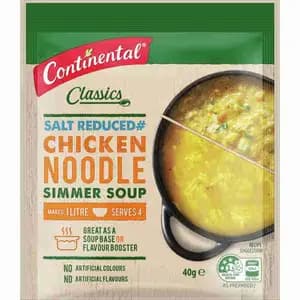 Salt Reduced Chicken Noodle Simmer Soup - Continental