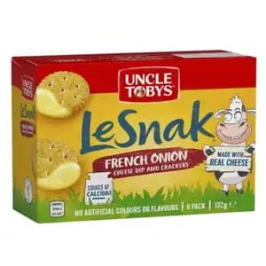 Le Snack French Onion Cheese Dip and Crackers - Uncle Tobys