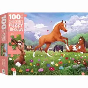 Horsing Around 100pcs Children's Fuzzy Jigsaw Puzzle
