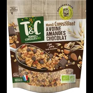 Crunchy Muesli with Oat, Almonds and Chocolate - Terres & Céréales BIO
