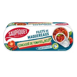 Organic Mackerel Fillets Crushed with Tomatoes - Saupiquet - Saupiquet