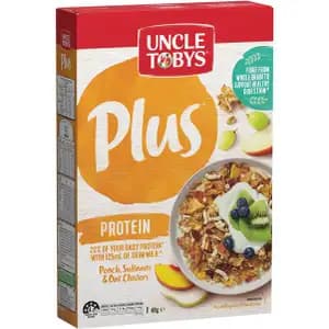  Plus Protein Oat Cluster, Sultanas and Peach - Uncle Tobys