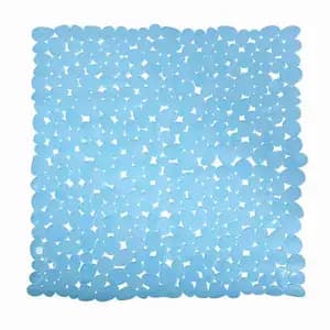 Pebbles Transparent Showermat Blue - Spirella