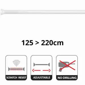 White Shower Bar 125-220cm - Spirella
