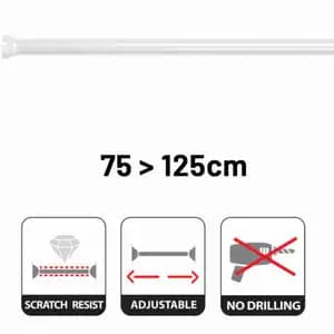 White Shower Bar 75-125cm - Lifestyle