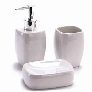 Ceramic White Bathroom Accessories Set