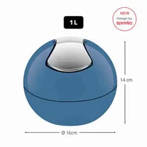 Bowl Waste Bin Shiny-Denim - Spirella