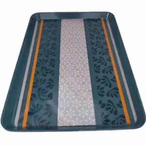 Rectangular Melamine Yellow & Gray Line Tray