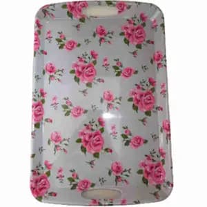 Rectangular Pink Flower Hand Tray
