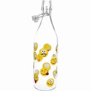 Smiley Refillable Glass Bottle 1L