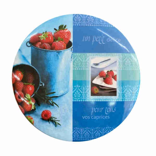 Blue Strawberry Round Melamine Trivet (Food Cover)