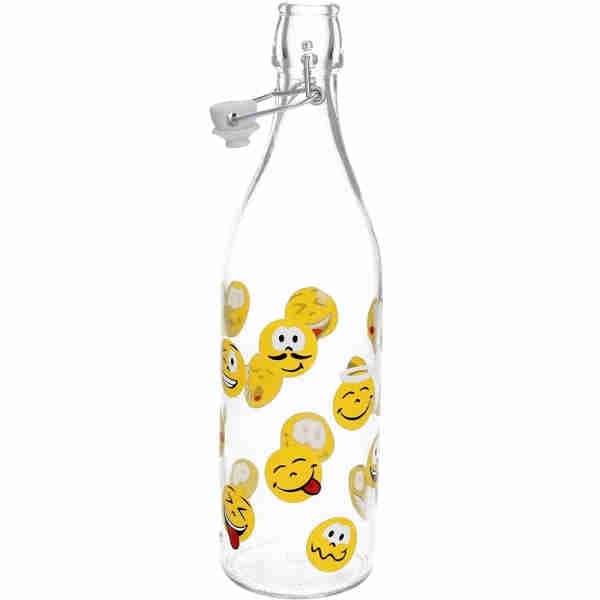 Smiley Refillable Glass Bottle 1L