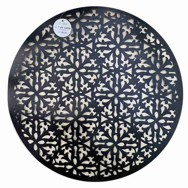 Black Round Roman Table Set