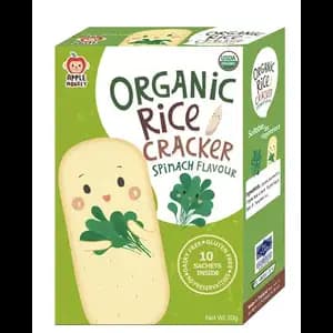Organic Rice Cracker Spinach - Apple Monkey