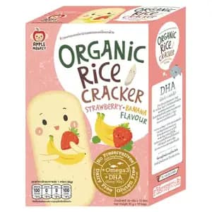 Organic Rice Cracker Strawberry & Banana - Apple Monkey