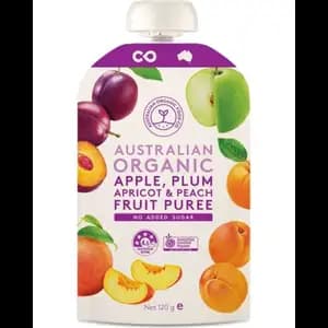 Australian Organic Apple, Plum, Apricot & Peach Fruit Puree No Added Sugar - AOFC
