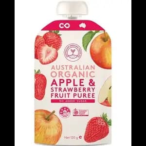 Australian Organic Apple, Plum,Strawberry Fruit Puree No Added Sugar - AOFC