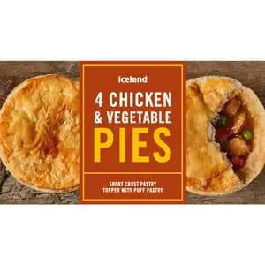 4 Chicken & Vegetable Pies - Iceland