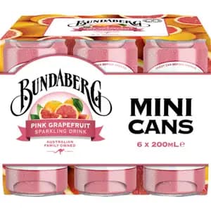 Pink Grapefruit Sparkling Can Pack - Bundaberg