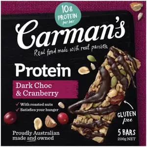 Protein Dark Chocolate & Cranberry Bars - Carman's - Carman's
