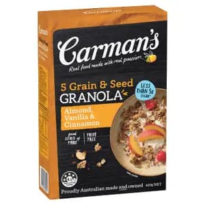 5 Grain & Seed Granola Almond Vanilla & Cinnamon - Carman's