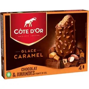 Glace Caramel Chocolate & Almond Ice Cream Bars - Côte D'or