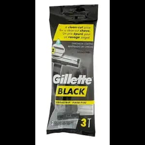 Black 3 Lubrastrip Fixed Razors - Gillette